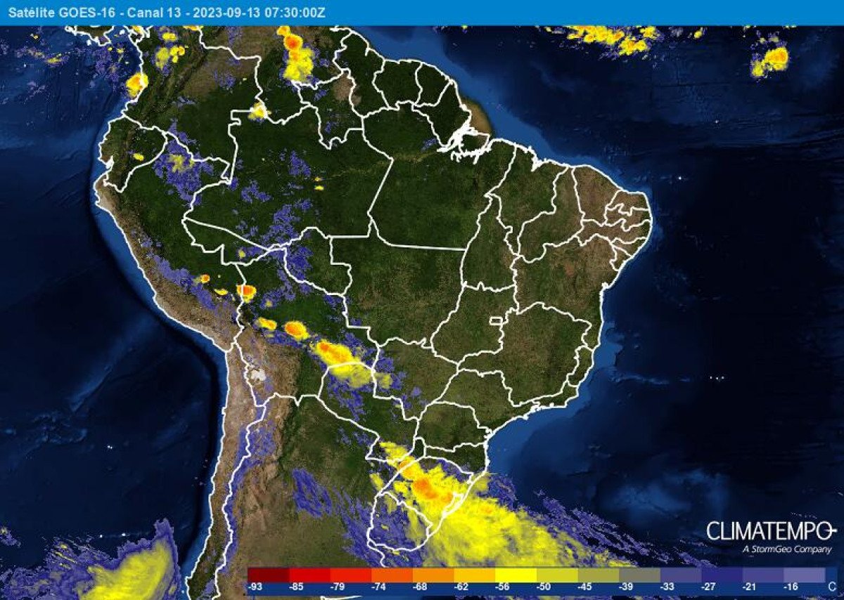 Muita chuva no Sul e calorão no Sudeste, Nordeste e Centro-Oeste