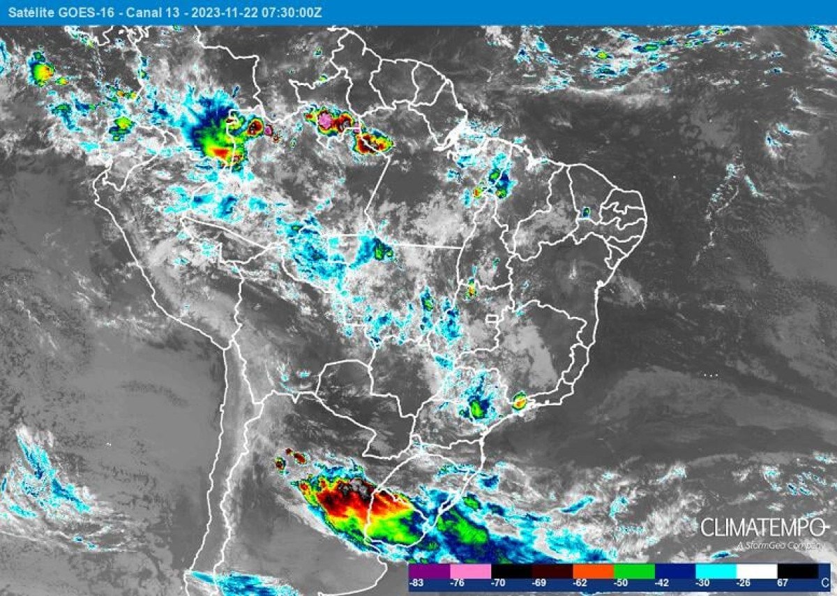 Risco de chuva forte em quase todos os estados brasileiros