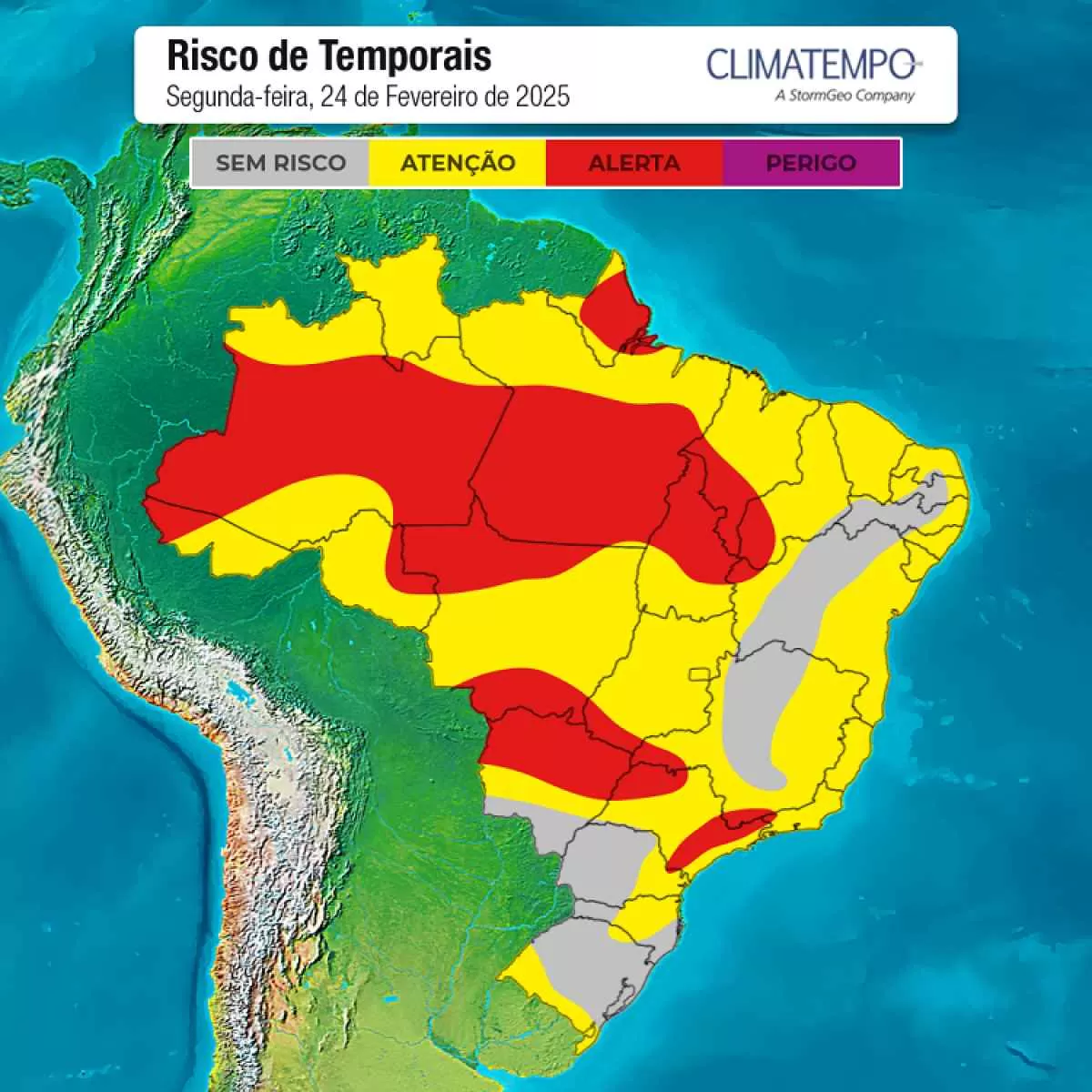 Calor e pancadas de chuva em quase todo o Brasil nesta segunda