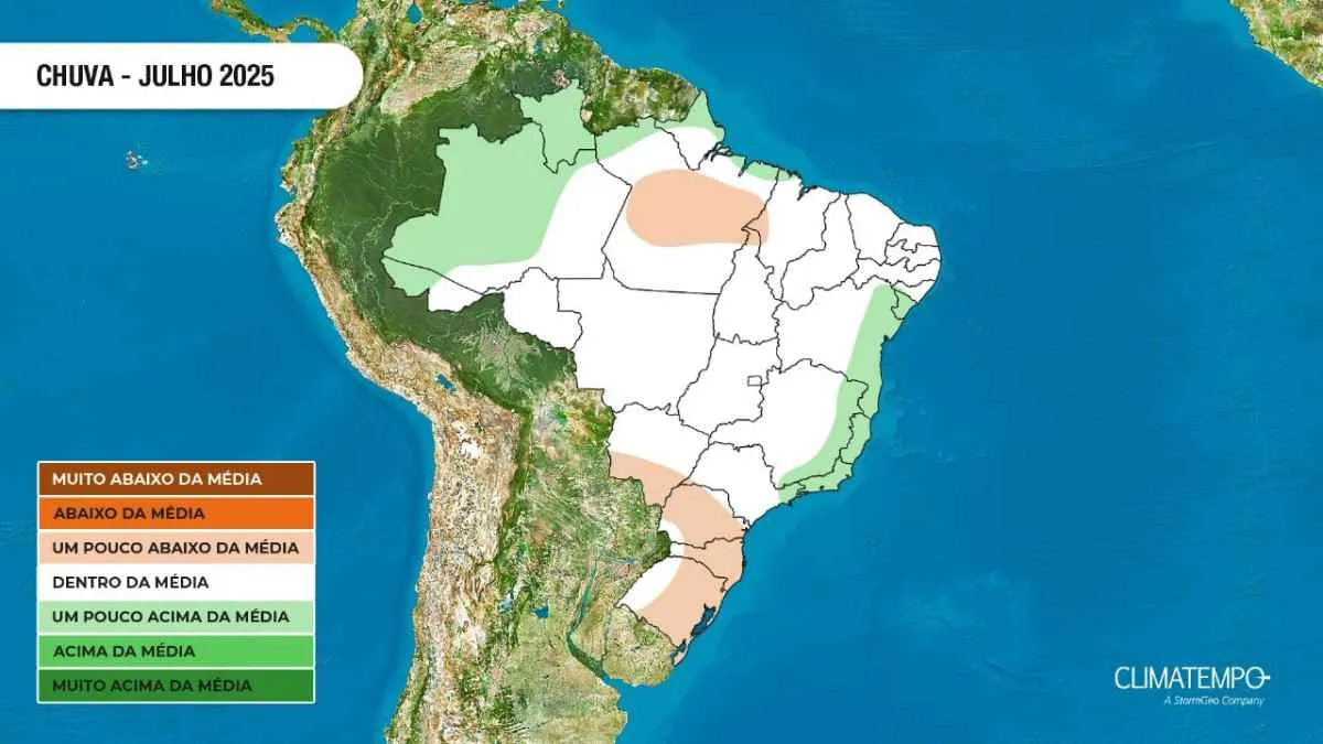 Clima em julho de 2025 será mais seco e quente que em junho