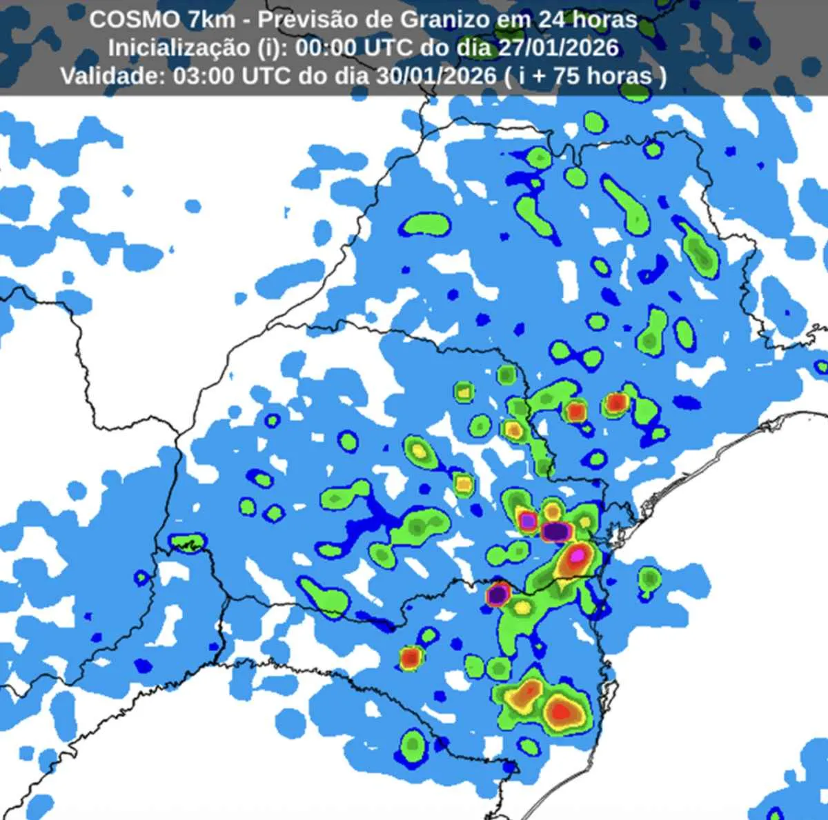 Frente fria e ciclone provocam chuvas intensas no Sul e Sudeste