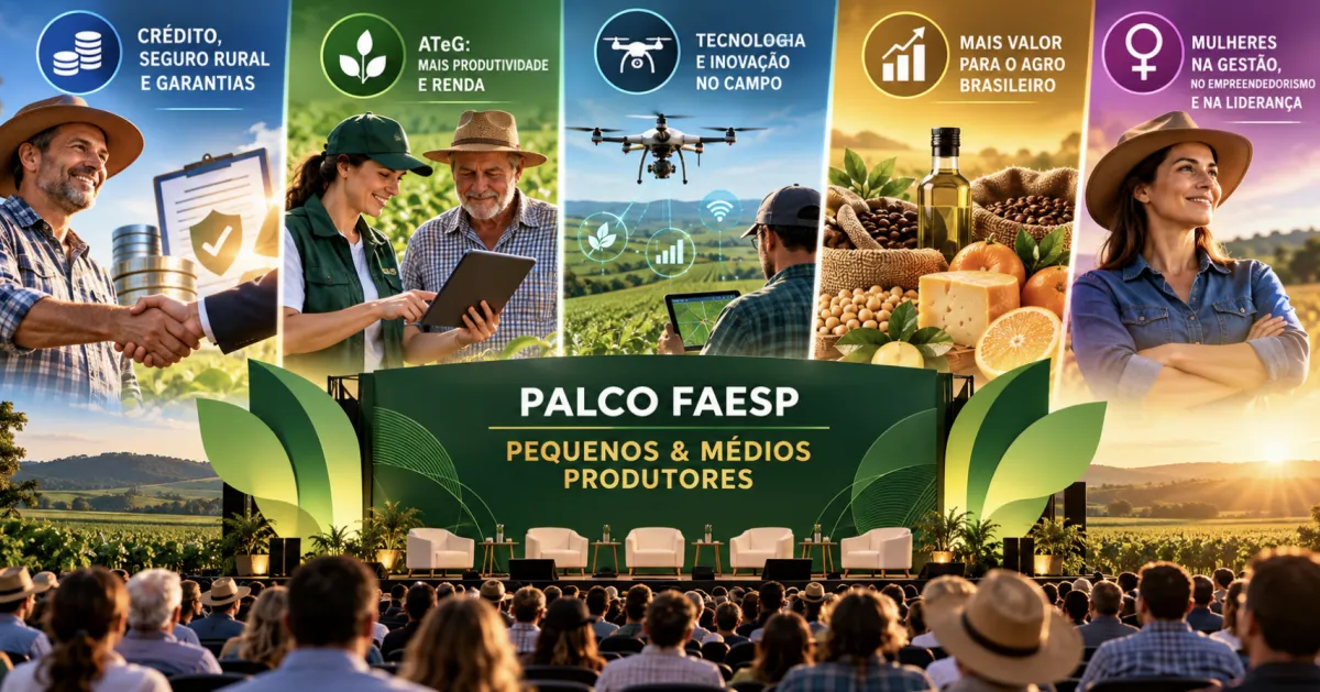 Crédito, drones e gestão guiam Palco Faesp no GAFFFF 2026