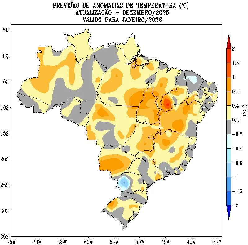 Como será o clima no Brasil em janeiro?